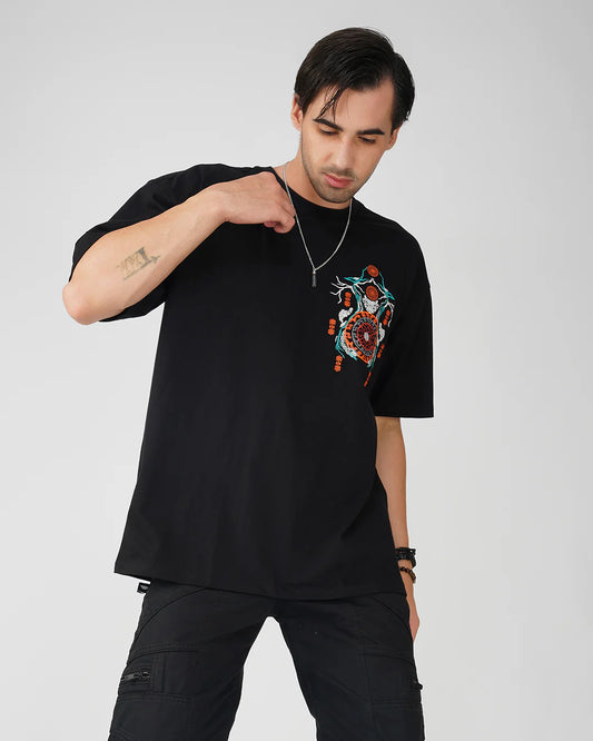 Trendy Oversized Glow In Dark UV Reactive T-Shirt Designed for Modern Night Street Fashion