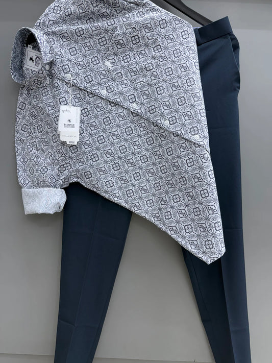 Men's Printed Shirt with Pant for Smart Semi-Formal and Festive Outfits