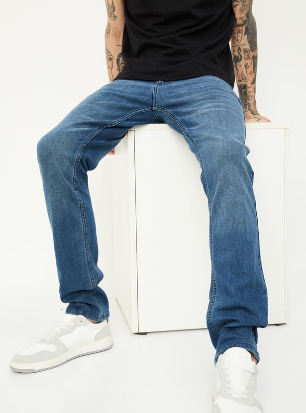 Streetwear Slim Fit Washed Jeans for Men