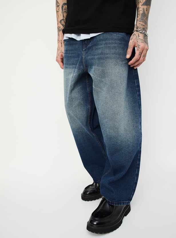 Casual Baggy Washed Denim Pants for Men