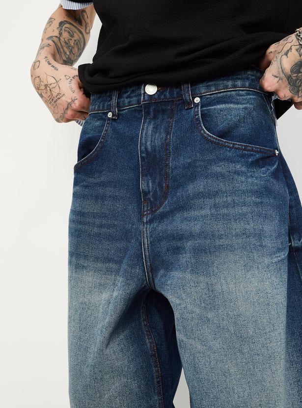 Casual Baggy Washed Denim Pants for Men