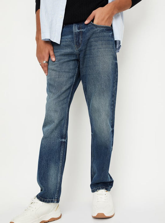 Men’s Washed Classic Straight Fit Denim Jeans