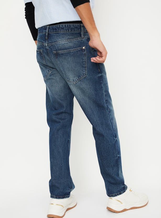 Men’s Washed Classic Straight Fit Denim Jeans