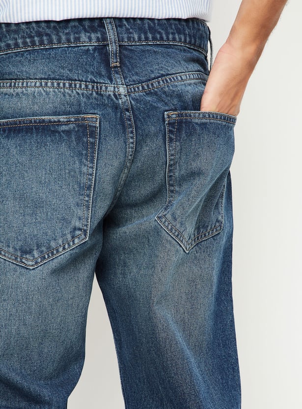 Men’s Washed Classic Straight Fit Denim Jeans