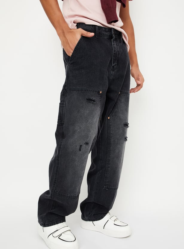 Rugged Distressed Baggy Carpenter Jeans for Men