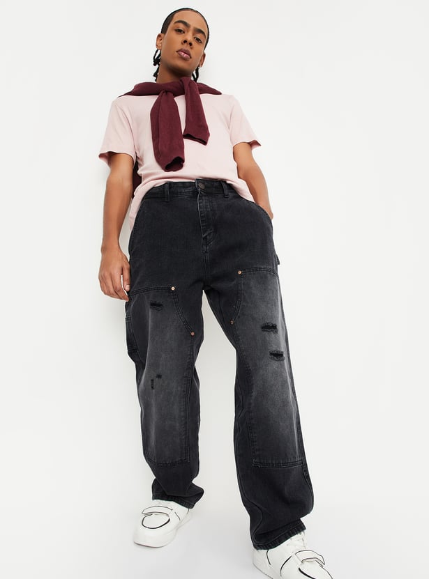 Rugged Distressed Baggy Carpenter Jeans for Men