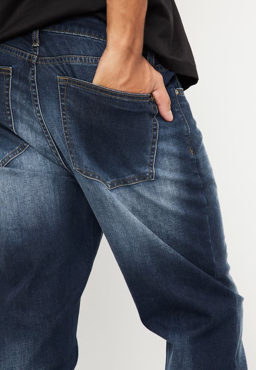 Men’s Trendy Washed Carrot Fit Denim Pants