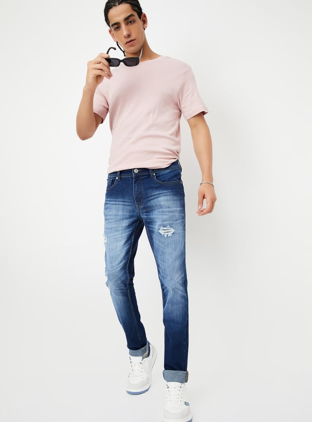 Casual Distressed Skinny Fit Jeans for Men