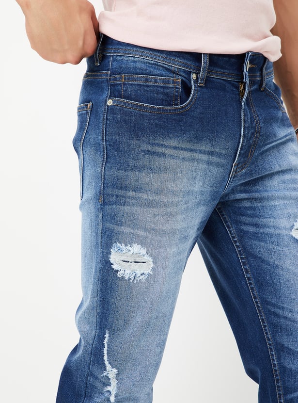 Casual Distressed Skinny Fit Jeans for Men