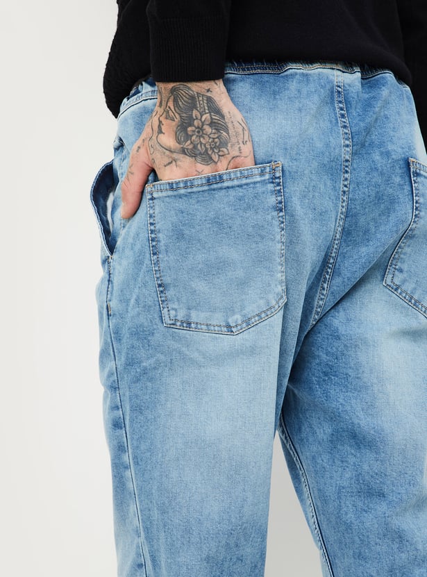 Streetwear Men’s Washed Carrot Fit Jogger Denim