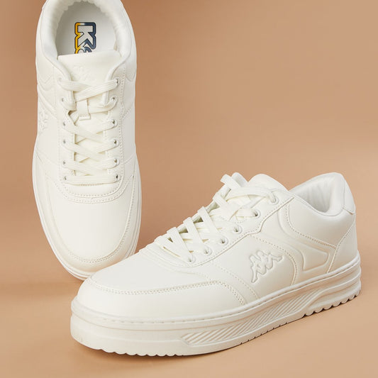 White Platform Sneakers Mens Fashionable Comfortable Casual All Day Wear Shoes
