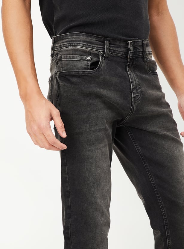 Retro Washed Straight Fit Denim for Men