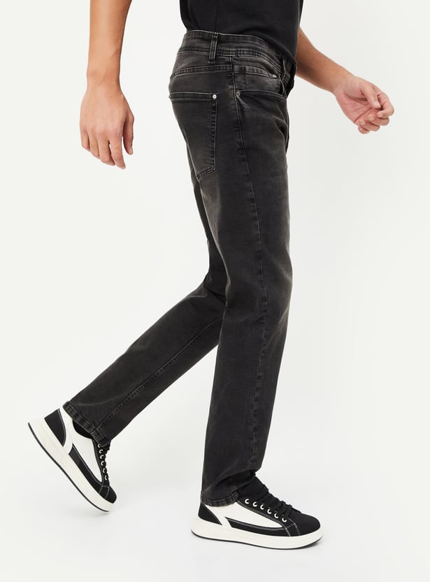 Retro Washed Straight Fit Denim for Men
