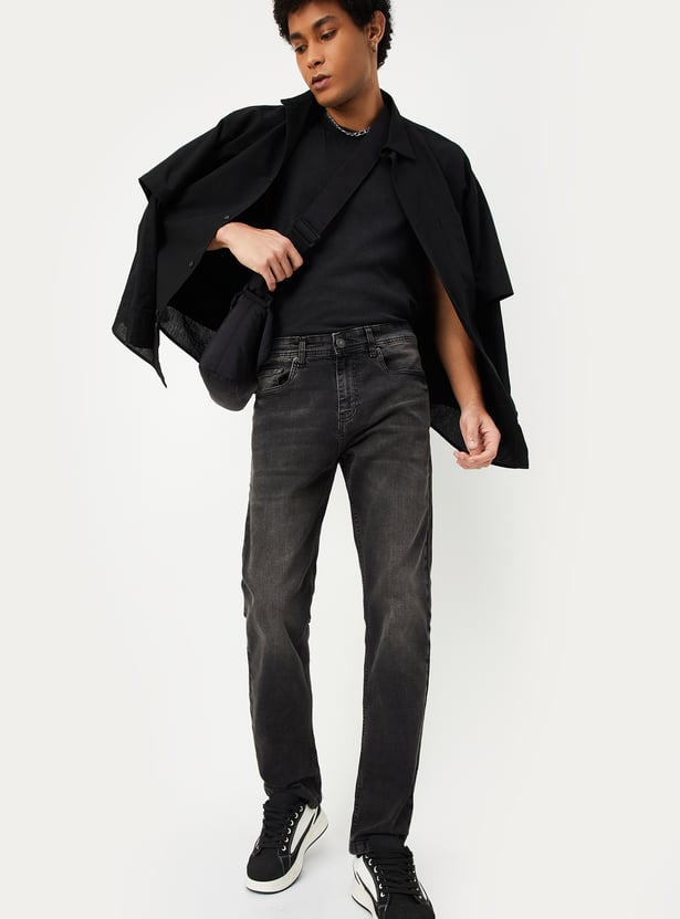 Retro Washed Straight Fit Denim for Men