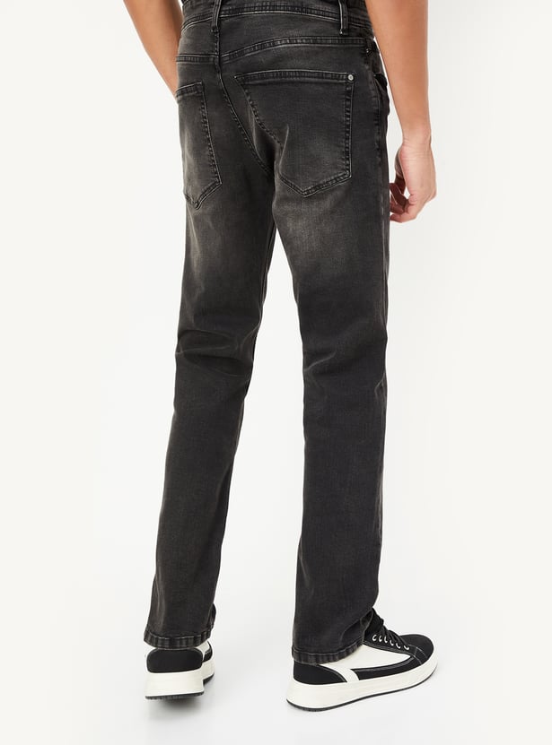 Retro Washed Straight Fit Denim for Men
