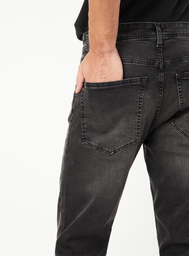 Retro Washed Straight Fit Denim for Men