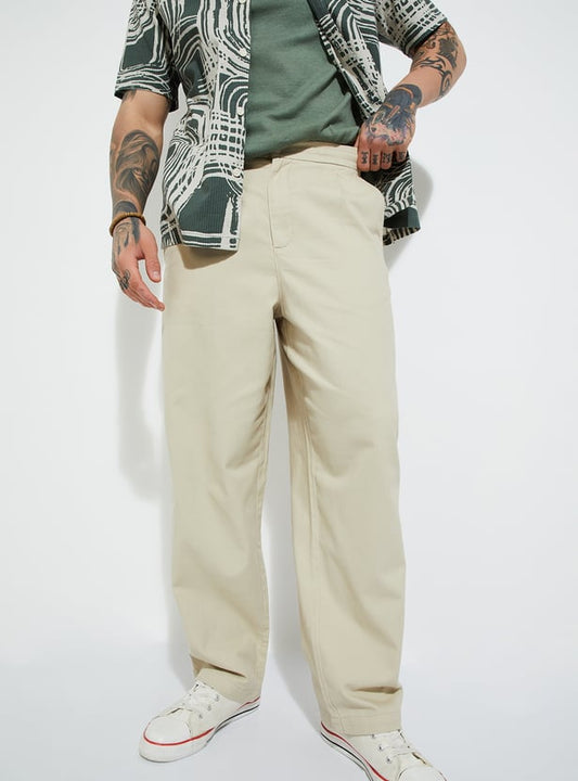 Stylish Men's Solid Loose-Fit Pants with Relaxed Casual Fit