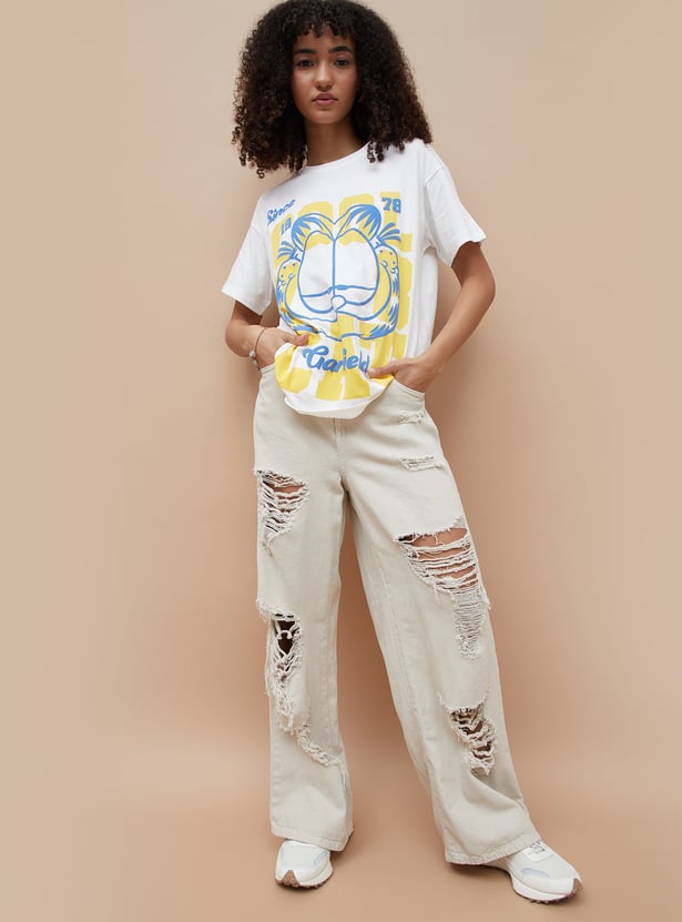 Fashion Forward Garfield Graphic T Shirt Women Trendy Look