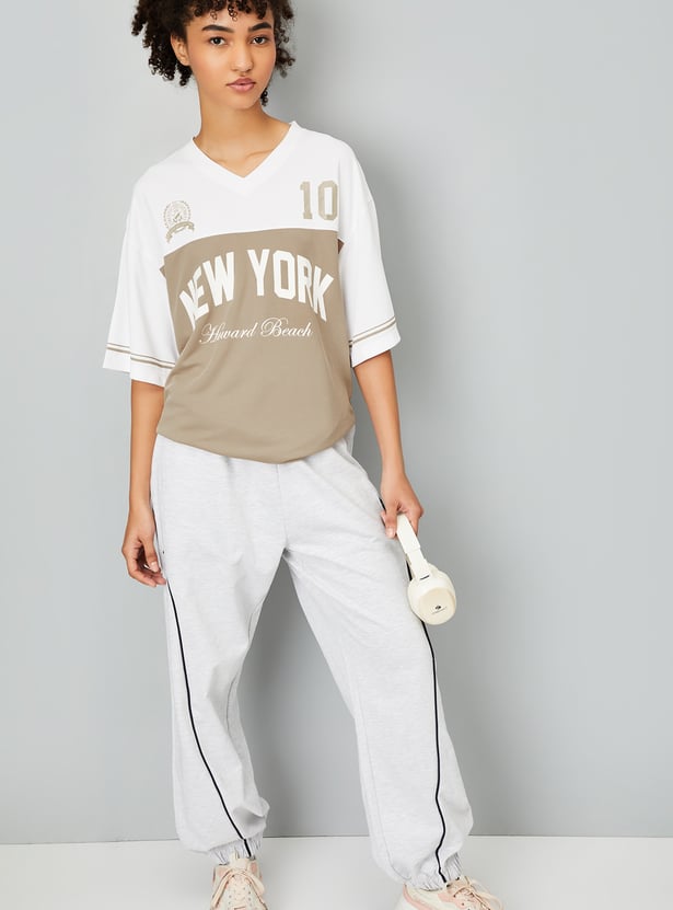 Comfortable Women Printed Oversized Sports T Shirt for Daily Wear