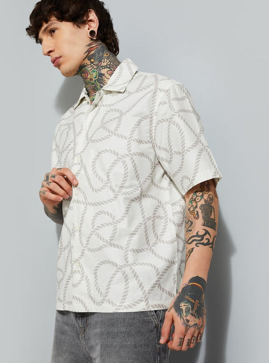 Mens Printed Relaxed Fit Shirt Comfortable Stylish Casual Everyday Wear