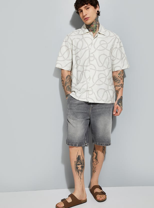 Mens Printed Relaxed Fit Shirt Comfortable Stylish Casual Everyday Wear