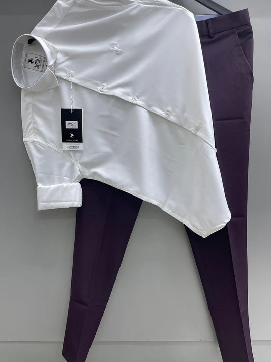 Men's Partywear Shirt with Straight-Fit Formal Pant for Polished Party Outfits