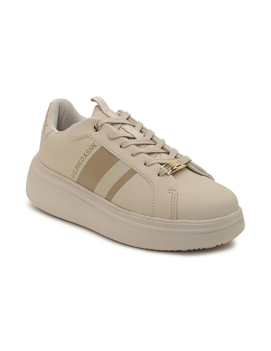 Chic Women’s Sneakers with Striped Pattern and Supportive Cushioning