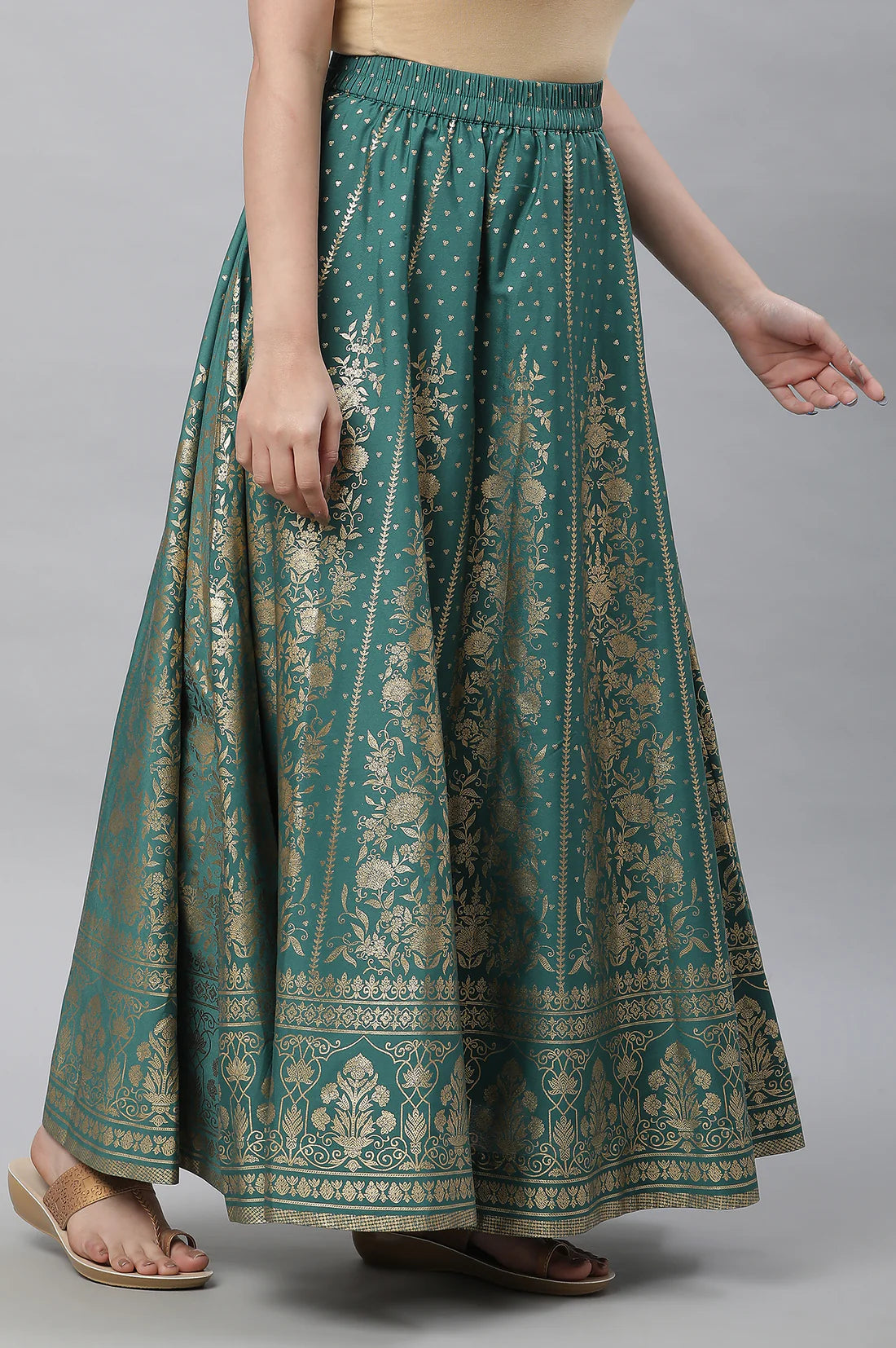 Stylish Yellow Embroidered Viscose Blend Kurta and Flared Skirt Set Featuring Intricate Dori, Zari and Sequins Detailing for Traditional Occasions