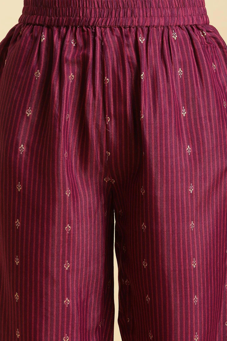 Graceful Purple Embellished Kurta Outfit with Pants and Dupatta Perfect for Weddings and Cultural Events