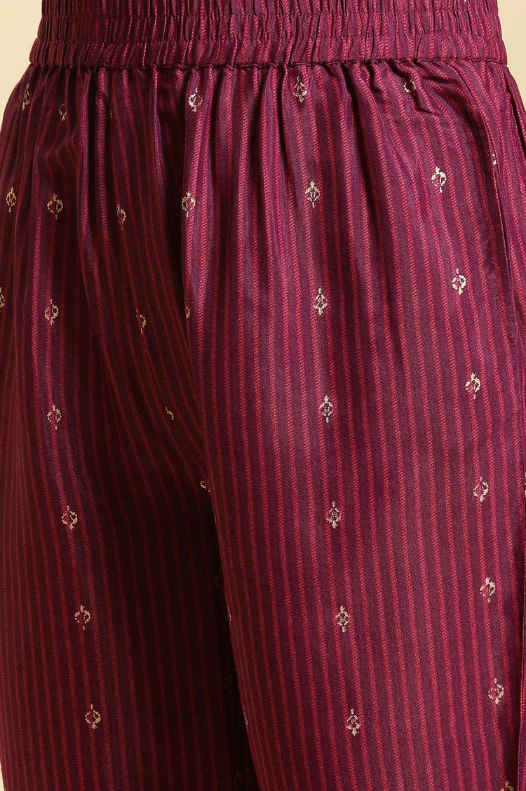 Graceful Purple Embellished Kurta Outfit with Pants and Dupatta Perfect for Weddings and Cultural Events