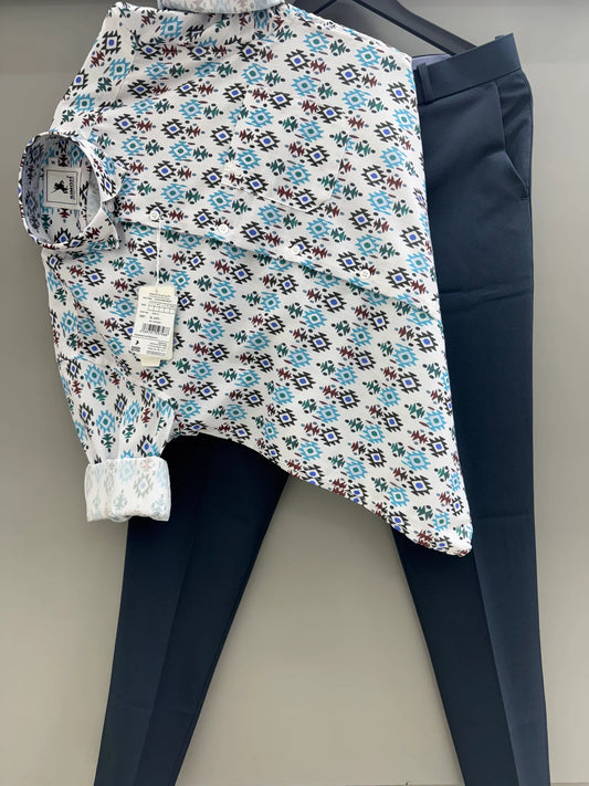 Modern Printed Shirt with Straight-Fit Pant for Men for Polished and Trendy Look