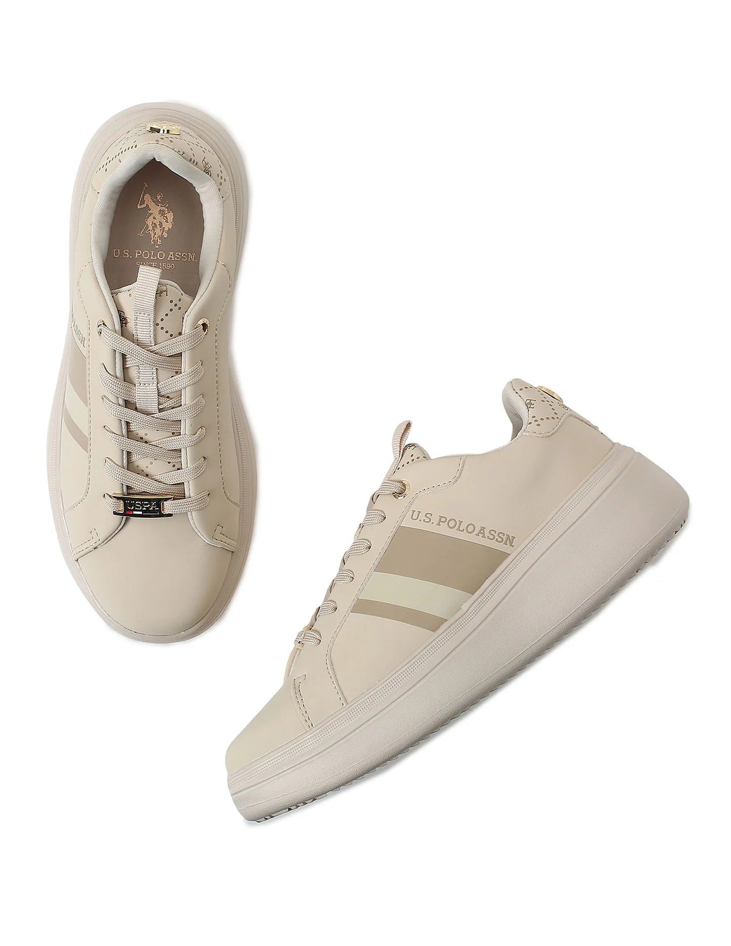 Chic Women’s Sneakers with Striped Pattern and Supportive Cushioning
