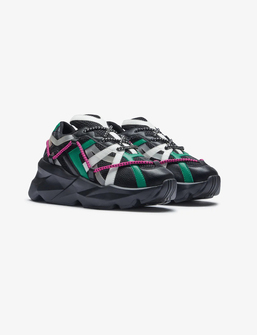 Black Over Panelled Sneakers for Women Casual and Fashionable
