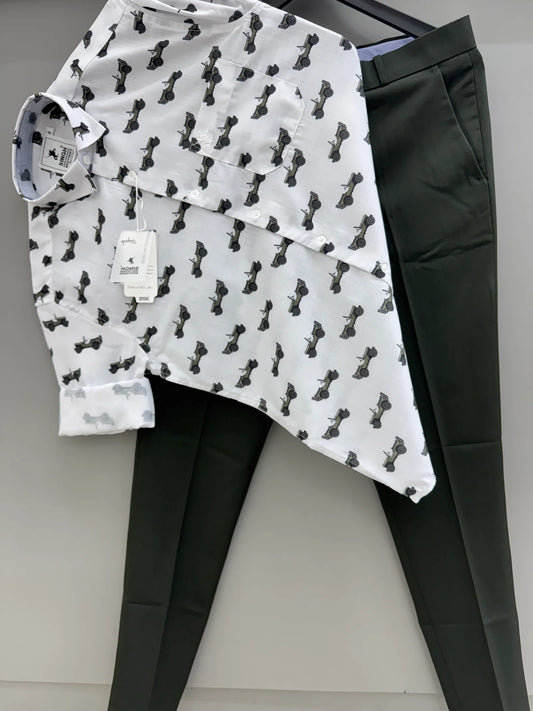 Fashionable Printed Shirt and Pant Combo for Men for Office or Party Occasions