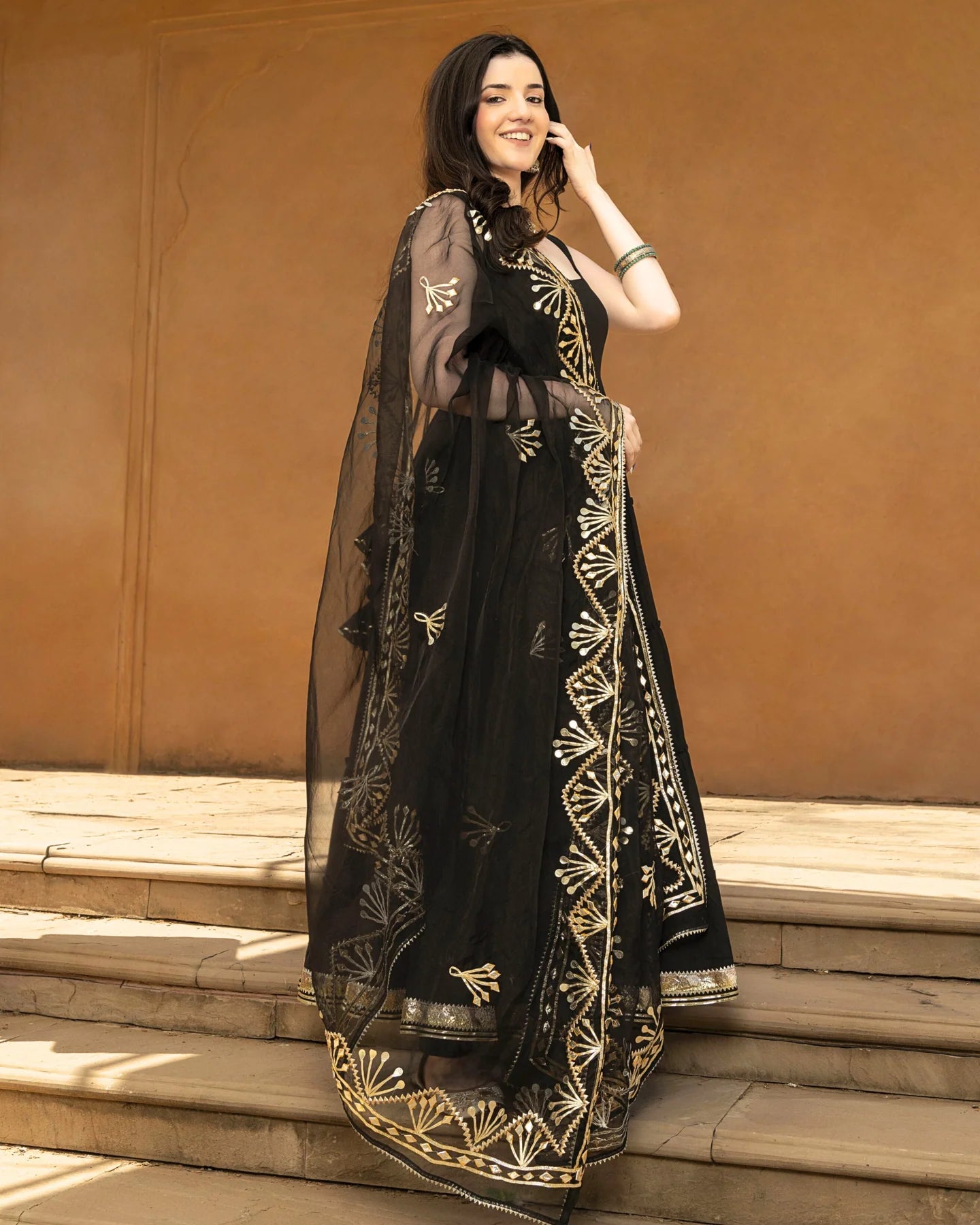 Party Ready Kamya Gotapatti Cotton Suit Set with Matching Dupatta