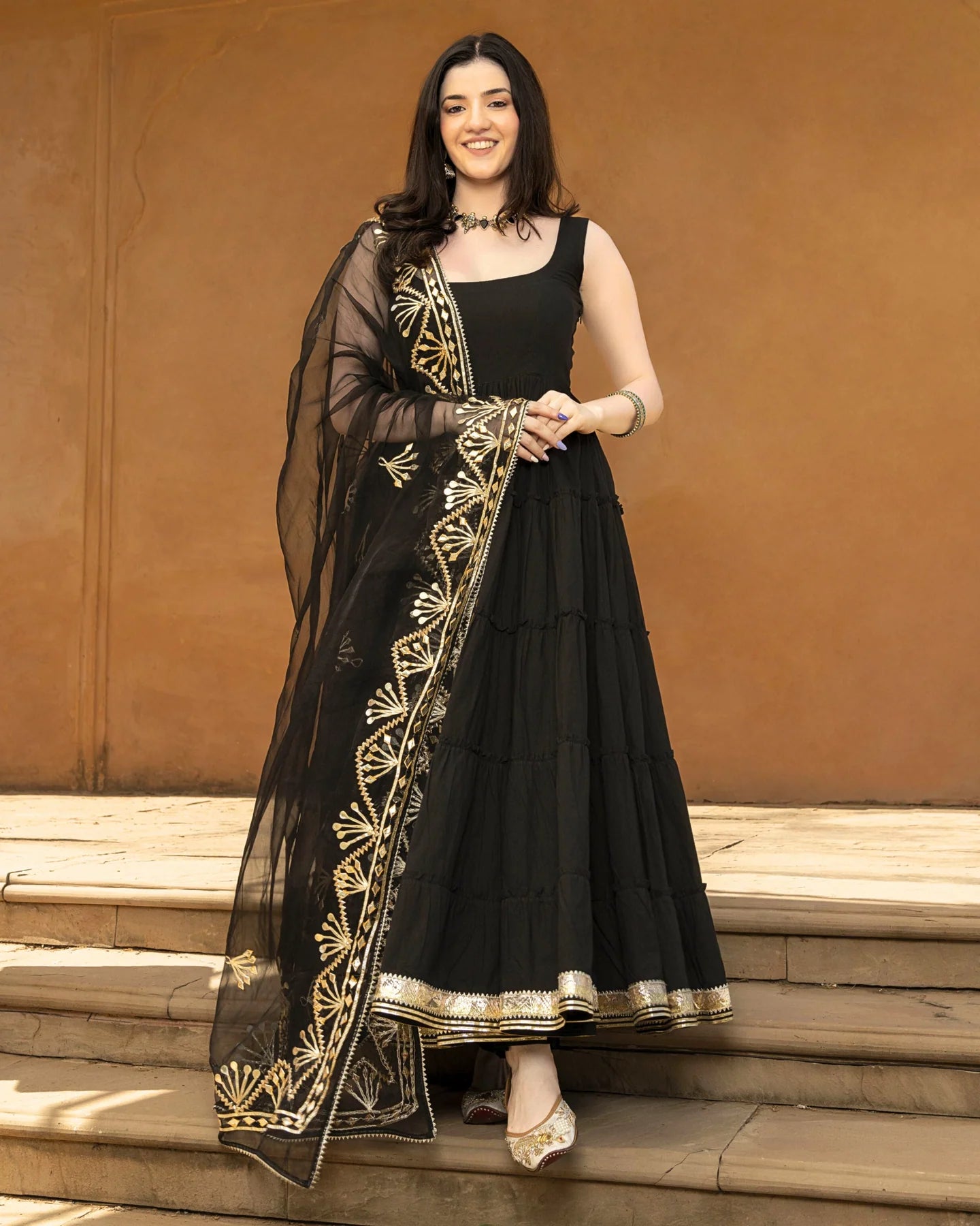 Party Ready Kamya Gotapatti Cotton Suit Set with Matching Dupatta