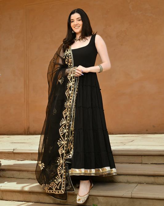 Party Ready Kamya Gotapatti Cotton Suit Set with Matching Dupatta