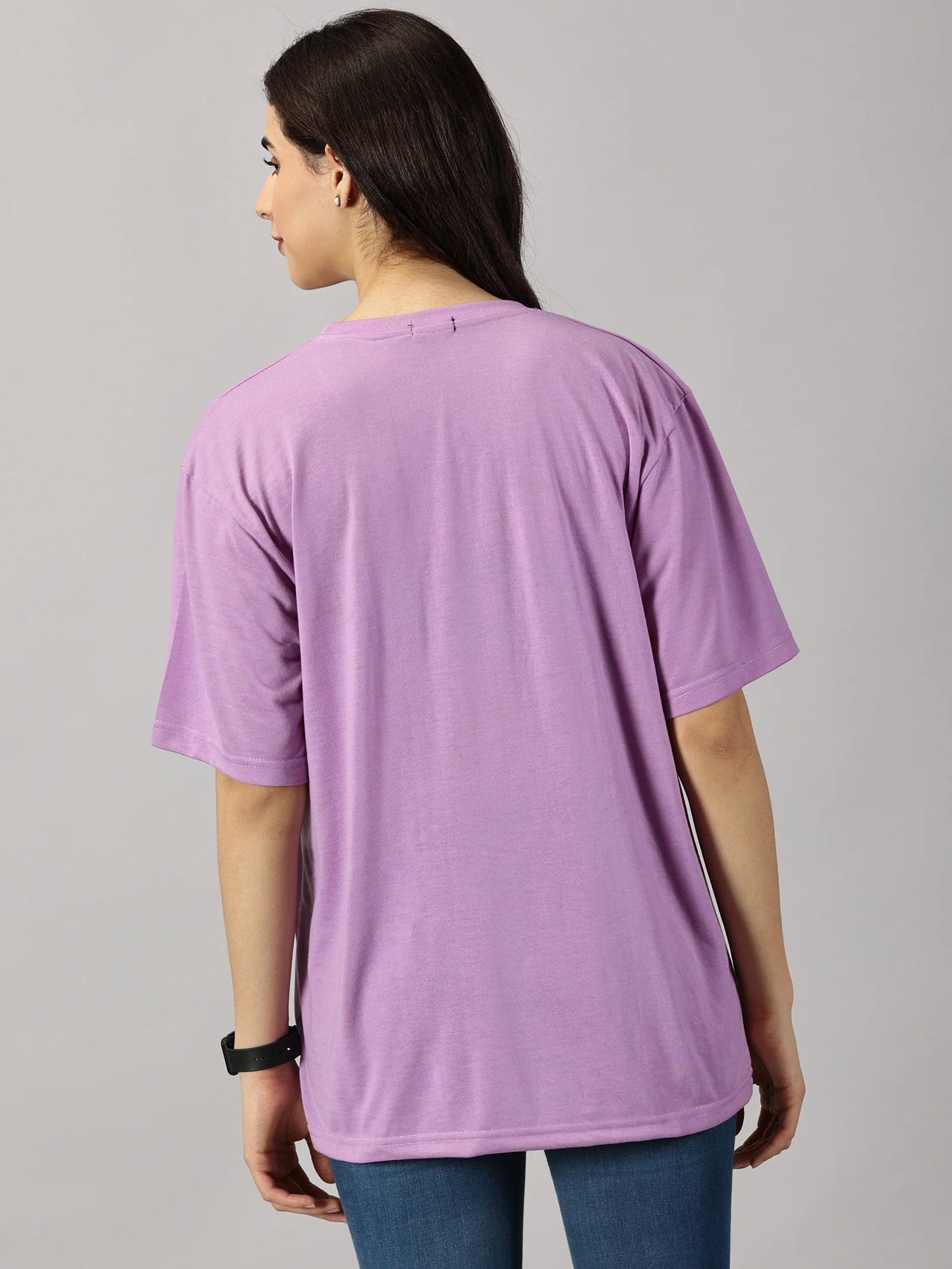 Casual Teddy Lavender Oversized T Shirt Women Comfortable and Stylish
