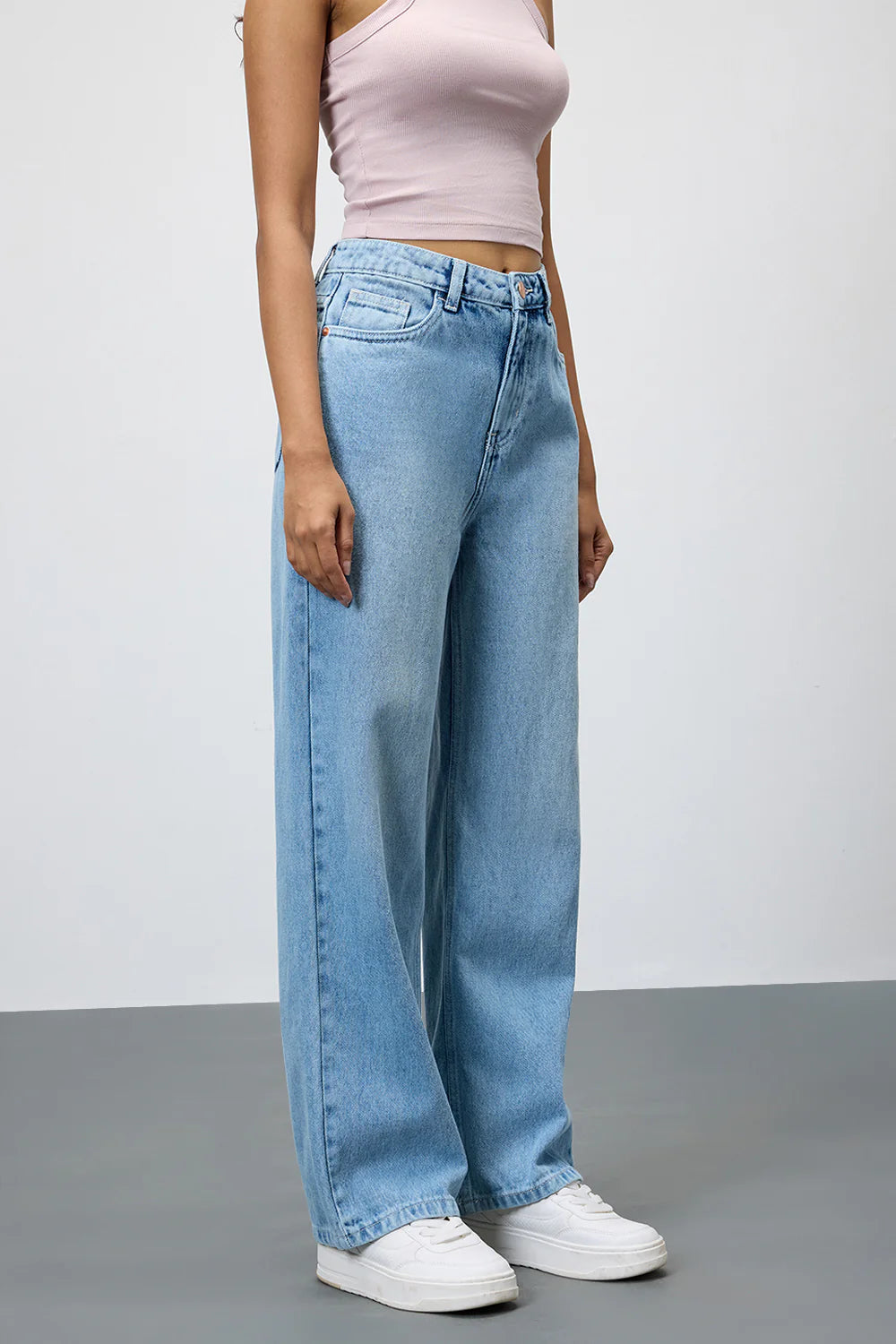 Casual Everyday Periwinkle Blue Straight Jeans for Women with Relaxed Comfort