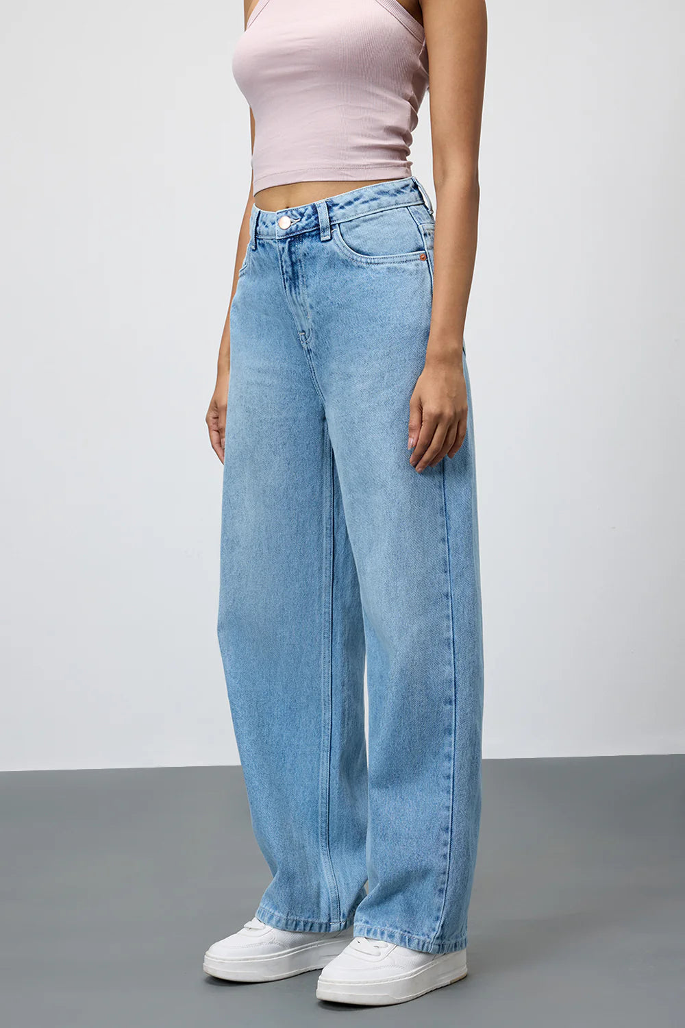 Casual Everyday Periwinkle Blue Straight Jeans for Women with Relaxed Comfort