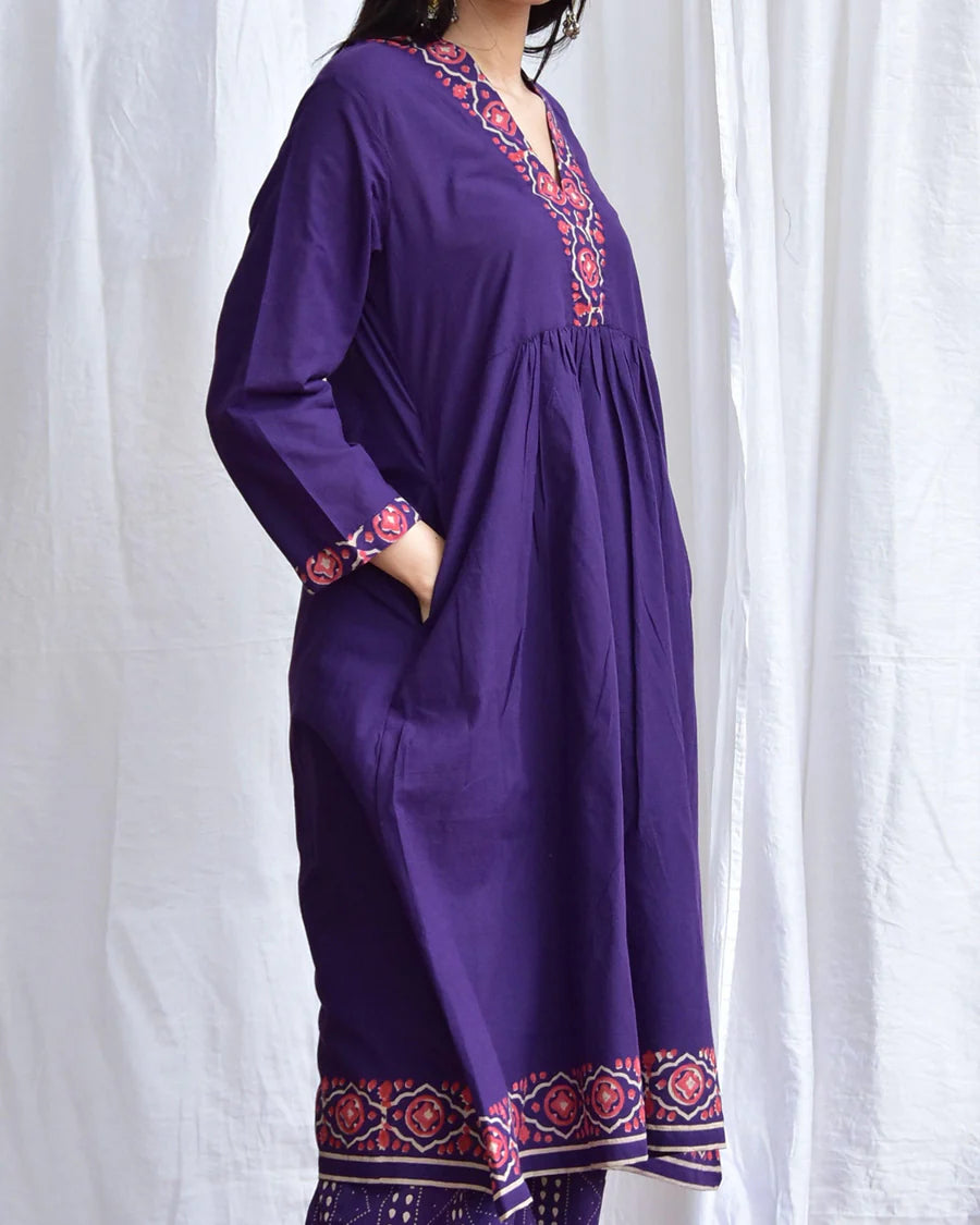 Neelam Cotton Kurta Set with Handblock Prints for Women Stylish and Trendy