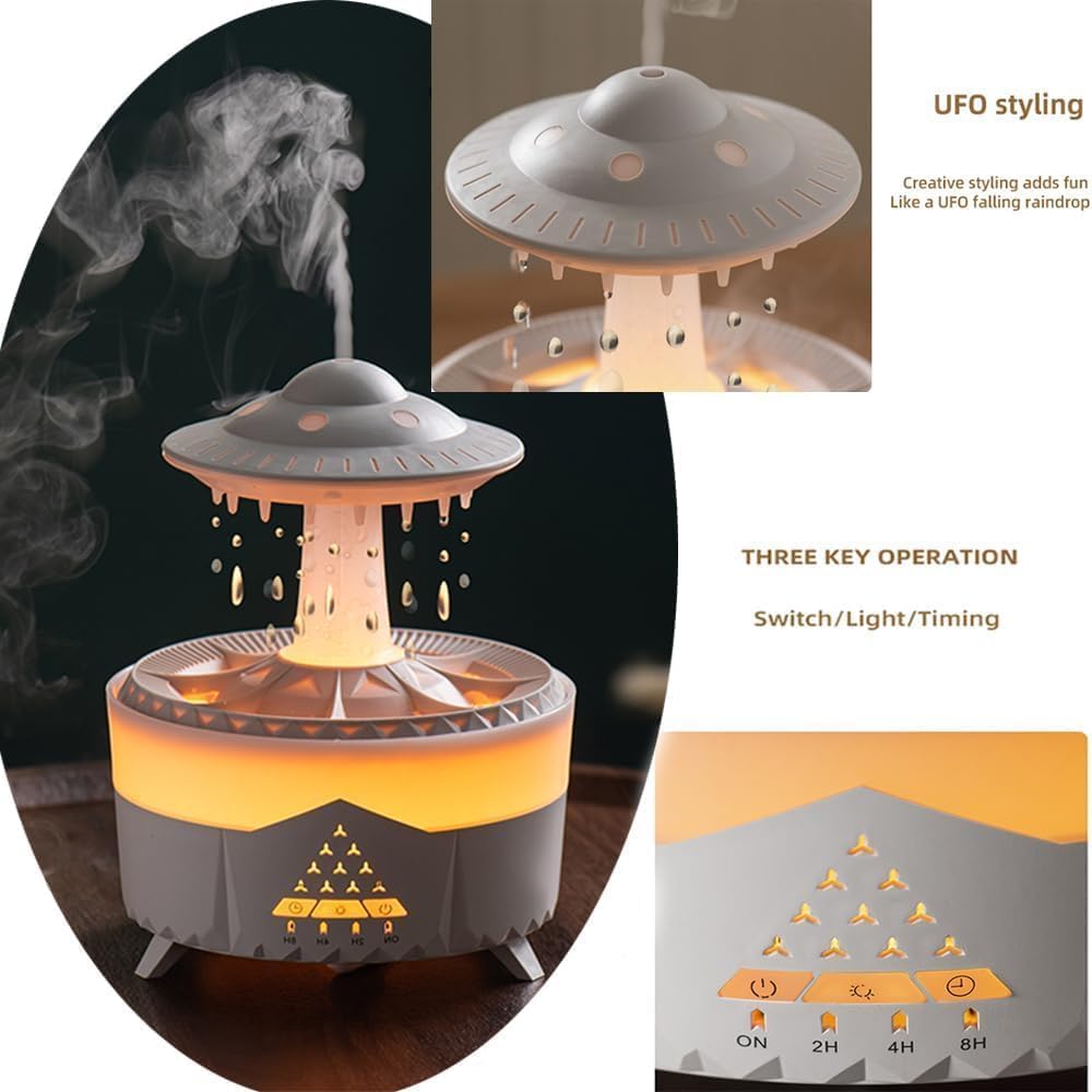 CloudRain Aroma Diffuser Electric Humidifier and Essential Oil Diffuser for Home with Remote Control for Room Fragrance
