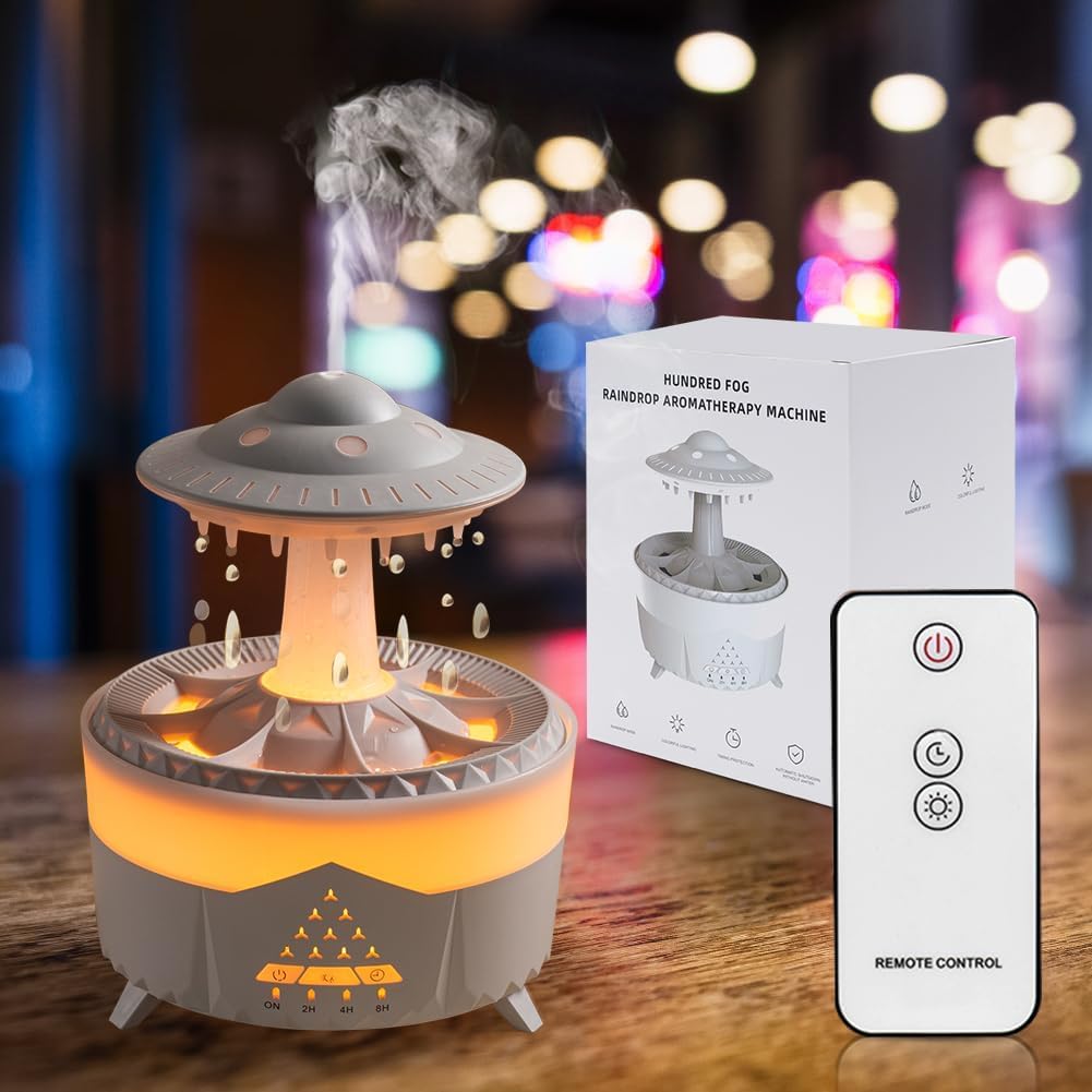 CloudRain Aroma Diffuser Electric Humidifier and Essential Oil Diffuser for Home with Remote Control for Room Fragrance