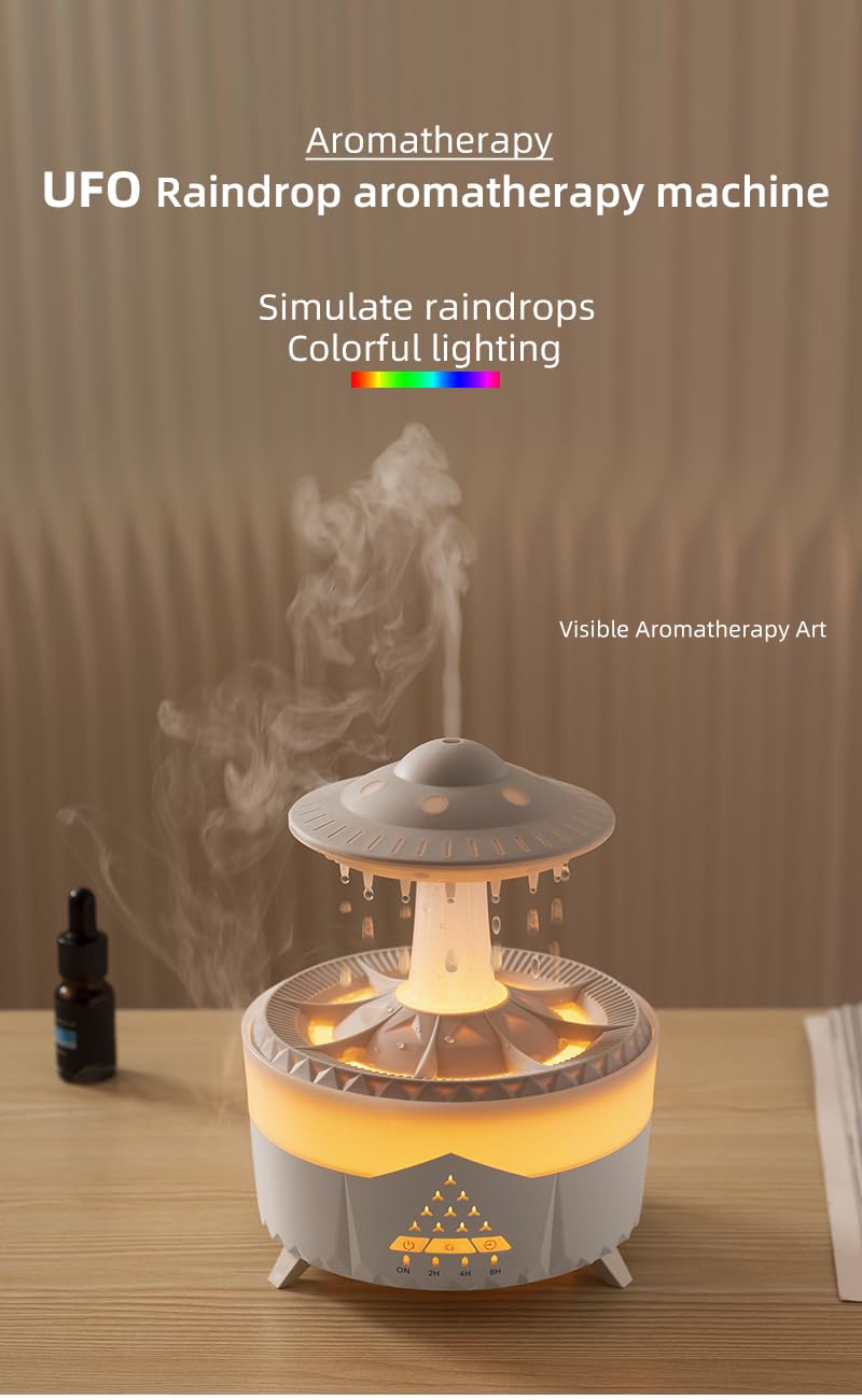 CloudRain Aroma Diffuser Electric Humidifier and Essential Oil Diffuser for Home with Remote Control for Room Fragrance