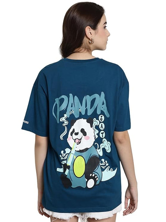 Stylish Oversized Baggy Fit Drop Shoulder Graphic T Shirt Women Casual Wear
