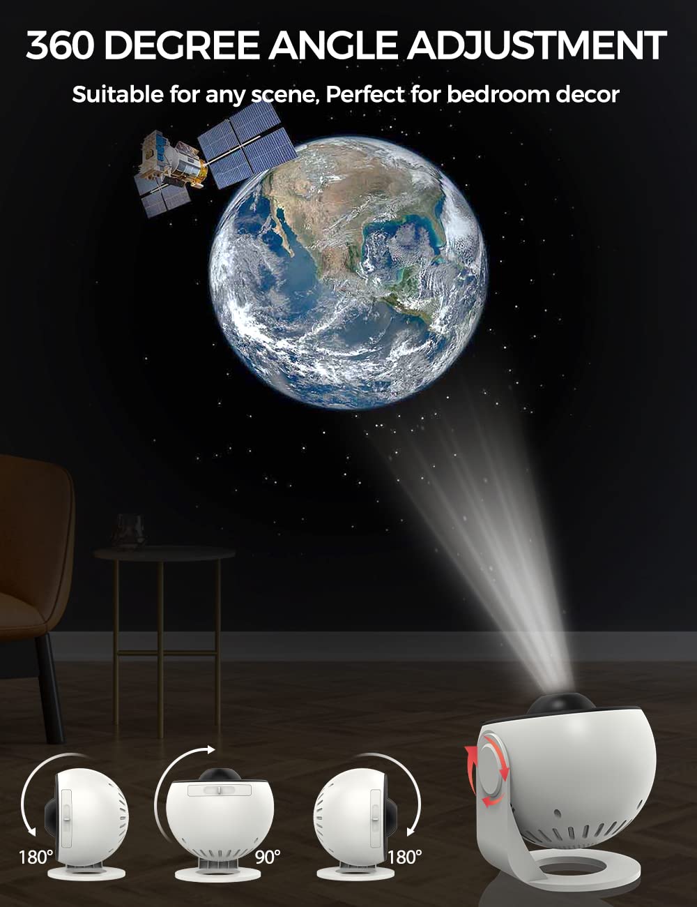 Starry Night Projector Plastic 360 Degree Auto Rotating Timed Planetarium Light for Room Decoration Unique Design
