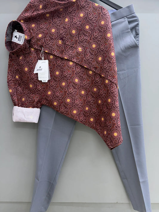 Trendy Printed Shirt with Relaxed or Slim-Fit Pant for Men for Versatile Wear