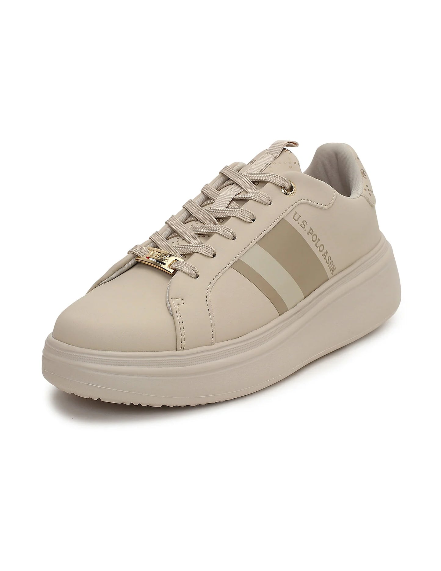 Chic Women’s Sneakers with Striped Pattern and Supportive Cushioning