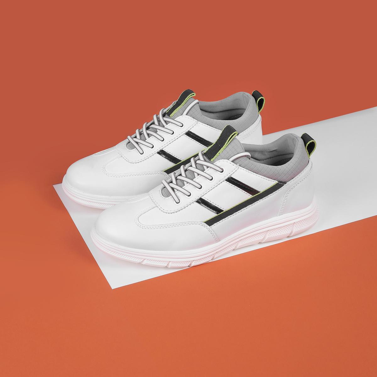 White Mens Sneakers Trendy Casual Shoes for Street Style