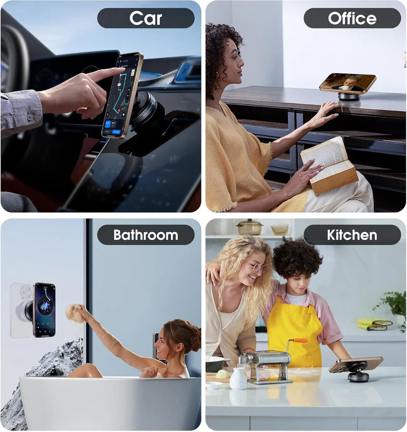 Magsafe Strong Rotatable Suction Phone Holder for Car Shower Gym Includes Magnet Ring